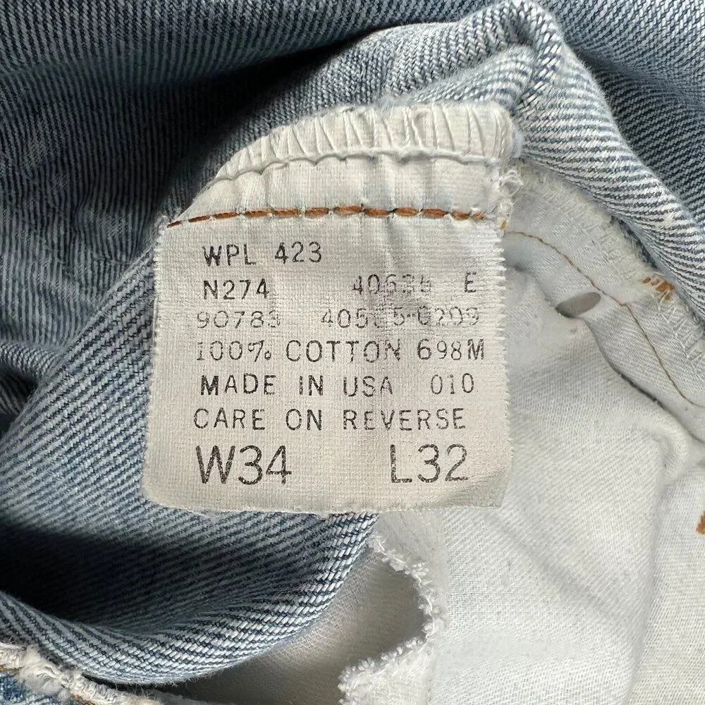 Levi's 505 Jeans Men’s‎ 34 Acid Wash Orange Tag Vintage USA Straight Leg Denim